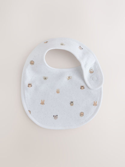 White Mini Safari Animals Baby Bibs 5 Pack - image 6