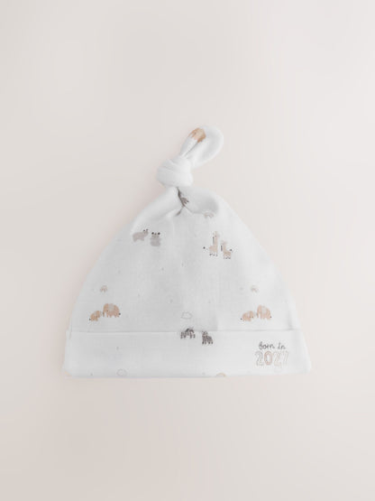 White Born in 2027 Hat and Bib Set (0-12mths) - image 2