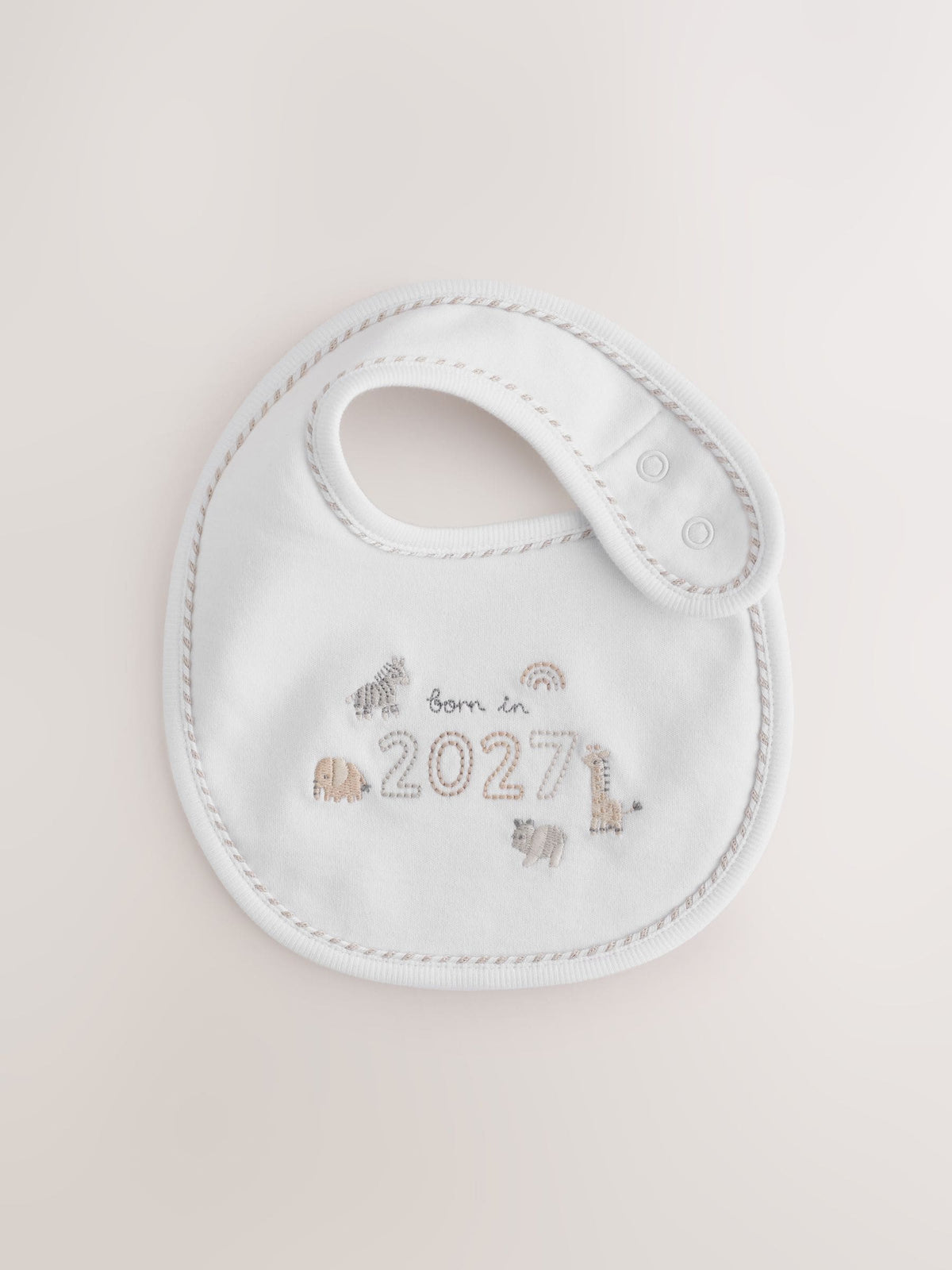 White Born in 2027 Hat and Bib Set (0-12mths) - image 3