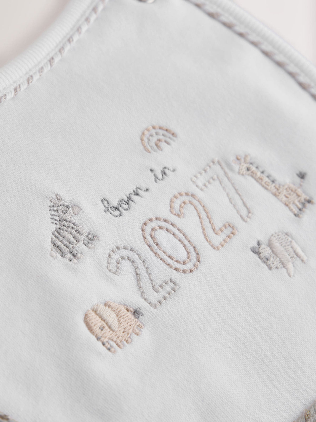 White Born in 2027 Hat and Bib Set (0-12mths) - image 6