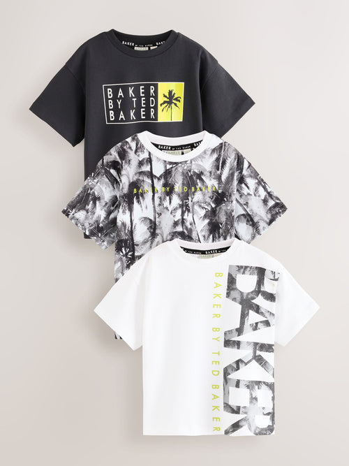 Dsiney Kidz - Baker by Ted Baker Black/Yellow Baker by Ted Baker 3 Pack T-Shirts image 1