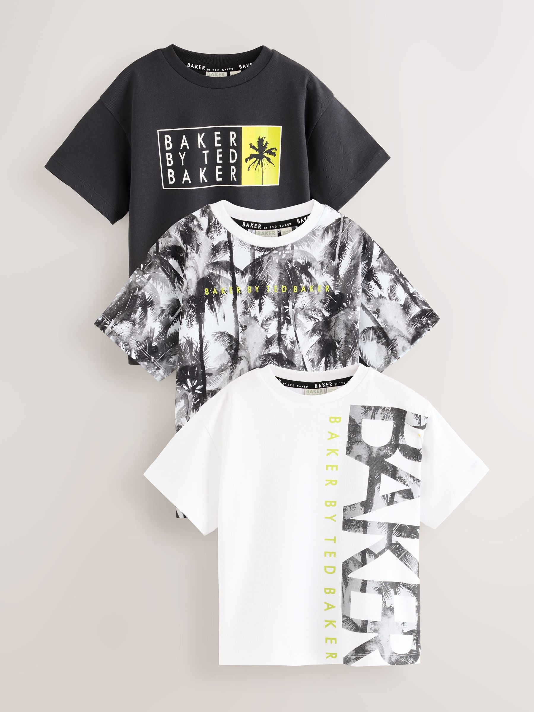 Dsiney Kidz - Baker by Ted Baker Black/Yellow Baker by Ted Baker 3 Pack T-Shirts image 1