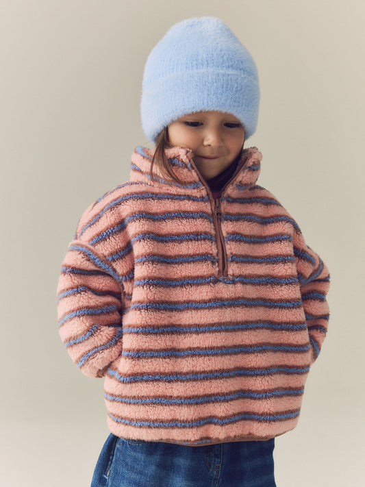 Dsiney Kidz - Blue Pink Stripe Half Zip Fleece (3mths-7yrs) image 2