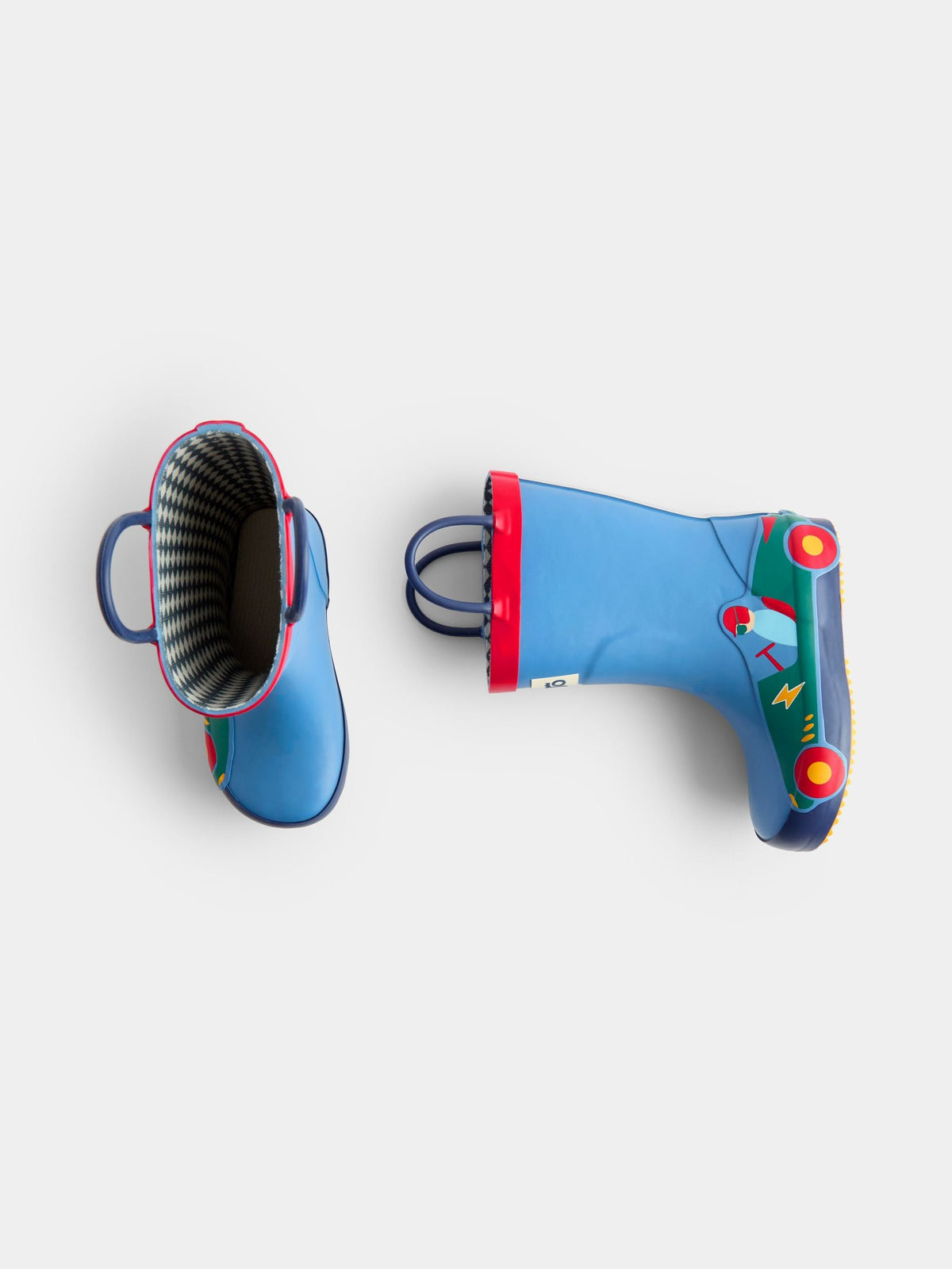JoJo Maman Bébé Blue Race Car Handle Wellies - image 3