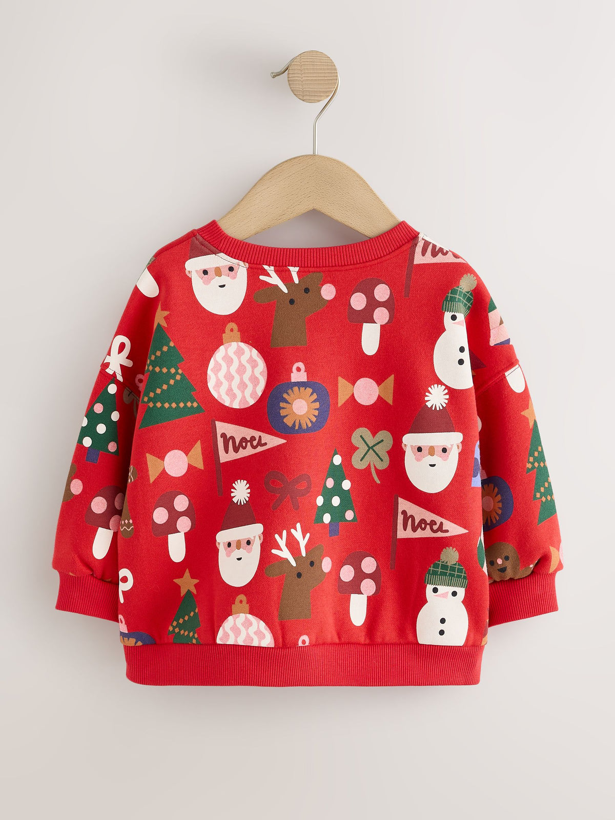 Red Christmas Santa Print Crew Neck Sweatshirt (3mths-7yrs) - image 6