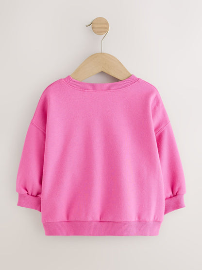 Bright Pink Christmas Crew Neck Sweatshirt (3mths-7yrs) - image 5
