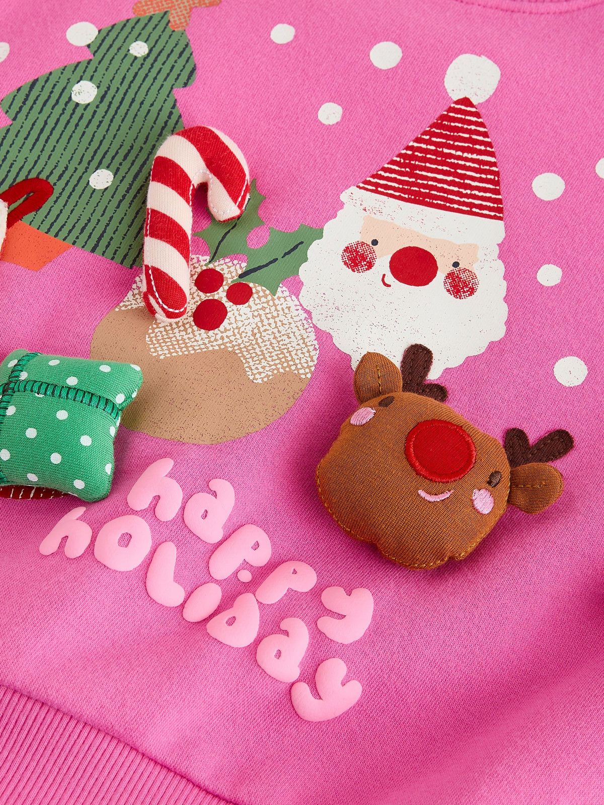 Bright Pink Christmas Crew Neck Sweatshirt (3mths-7yrs) - image 7