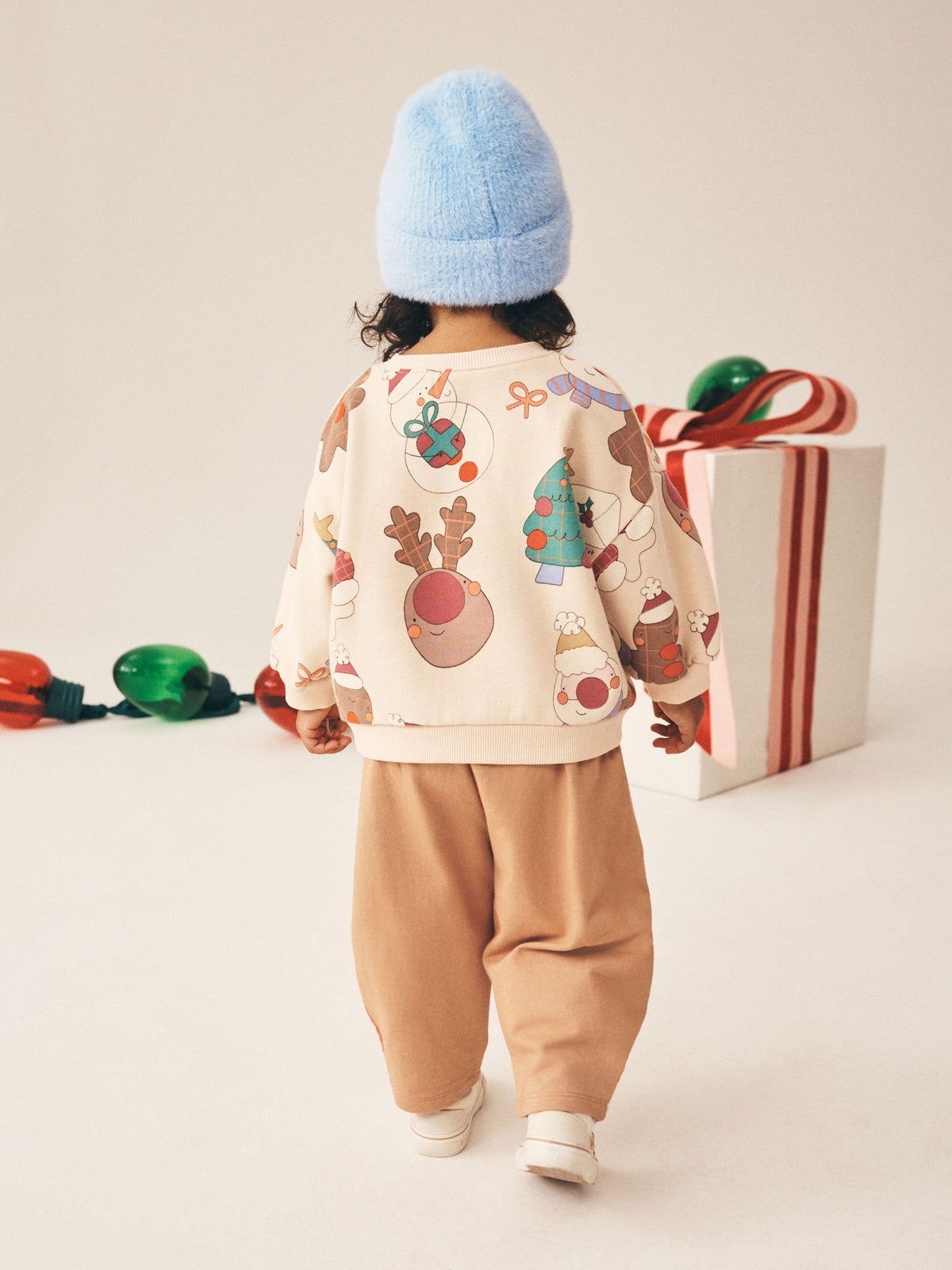 Neutral Christmas Character Sweatshirt and Barrel Leg Set (3mths-7yrs) - image 2