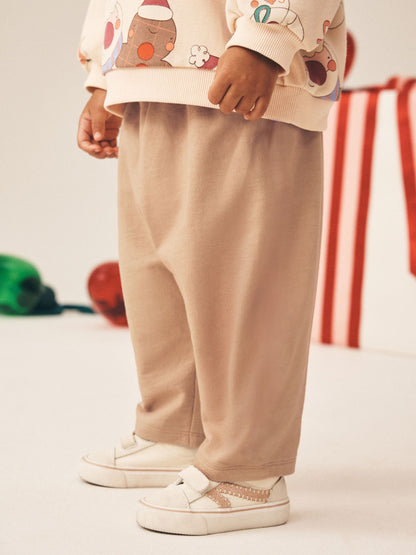 Neutral Christmas Character Sweatshirt and Barrel Leg Set (3mths-7yrs) - image 4