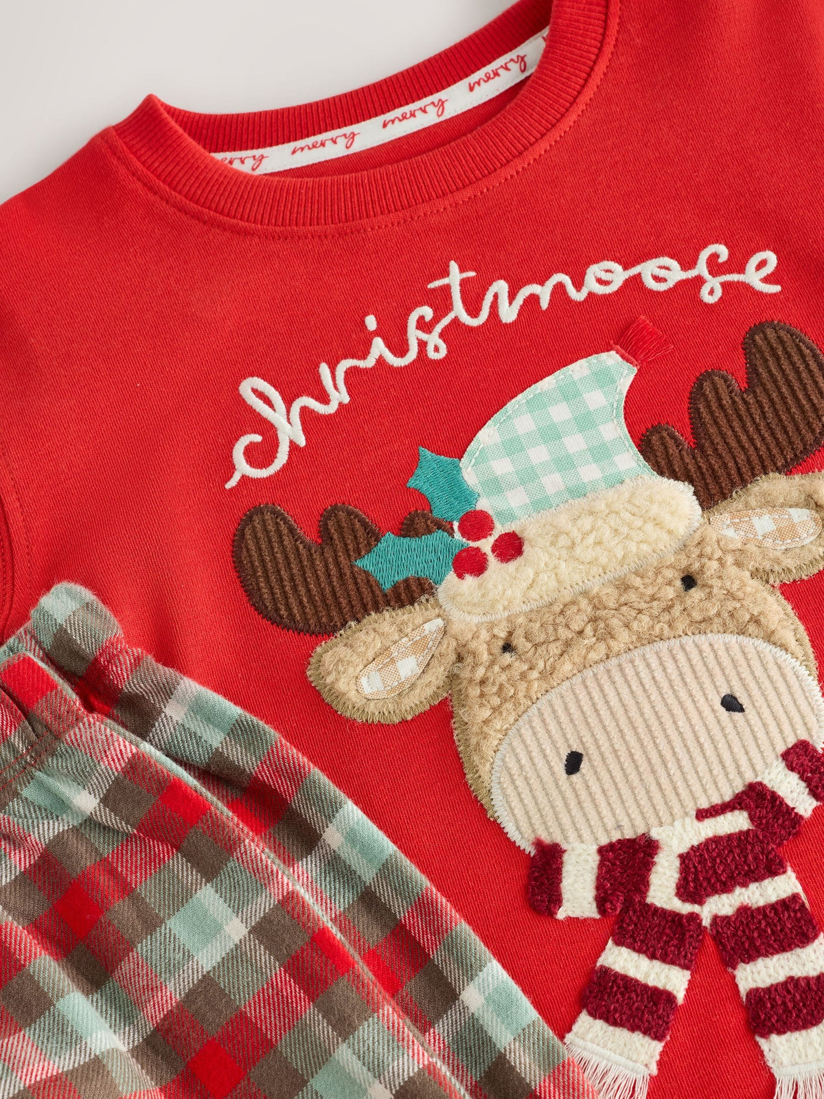 Red Christmoose Check Christmas Pyjamas (9mths-10yrs) - image 3