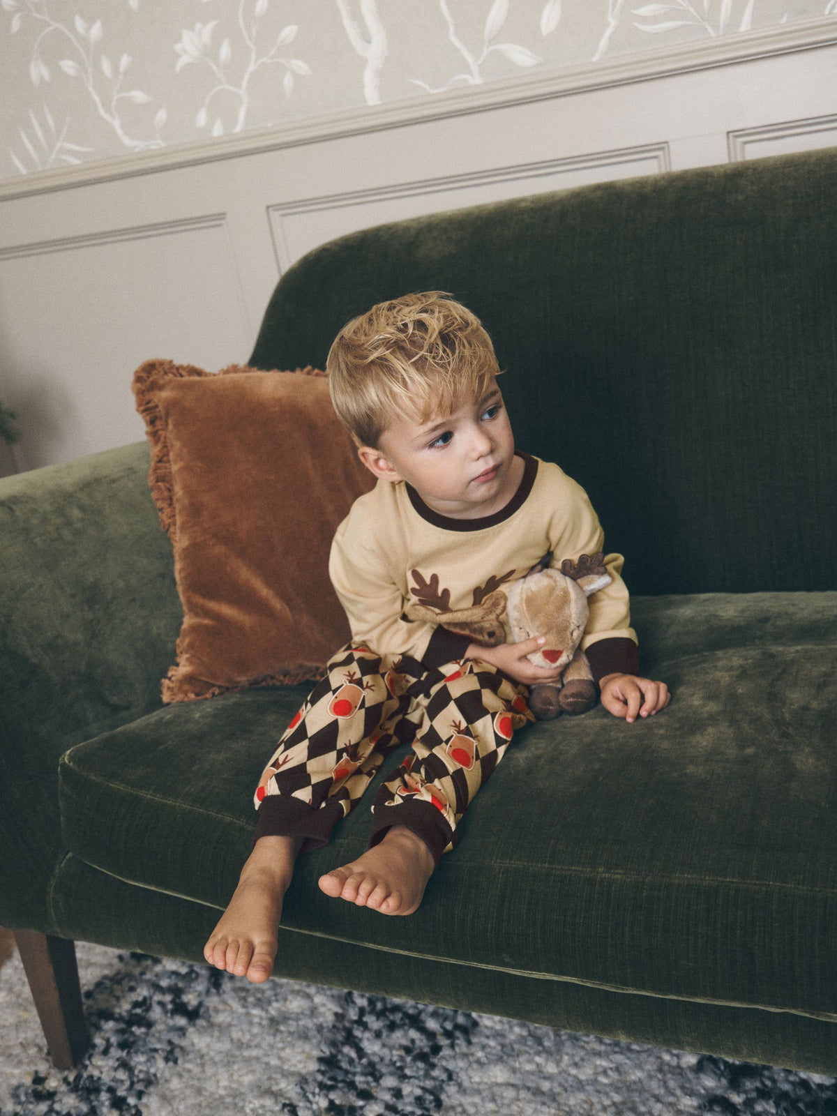 Oatmeal Rudolph Placement Christmas Pyjamas (9mths-10yrs) - image 2