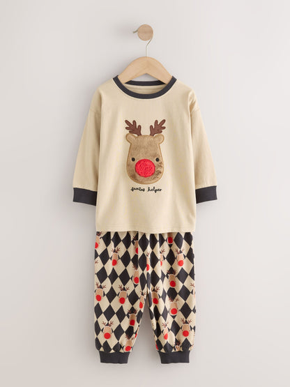 Oatmeal Rudolph Placement Christmas Pyjamas (9mths-10yrs) - image 6