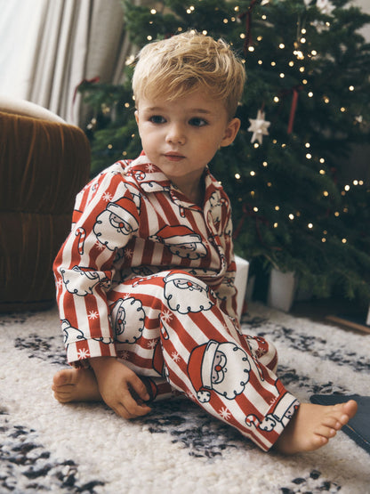 Red/White Santa Stripe Christmas Pyjamas (9mths-10yrs) - image 1