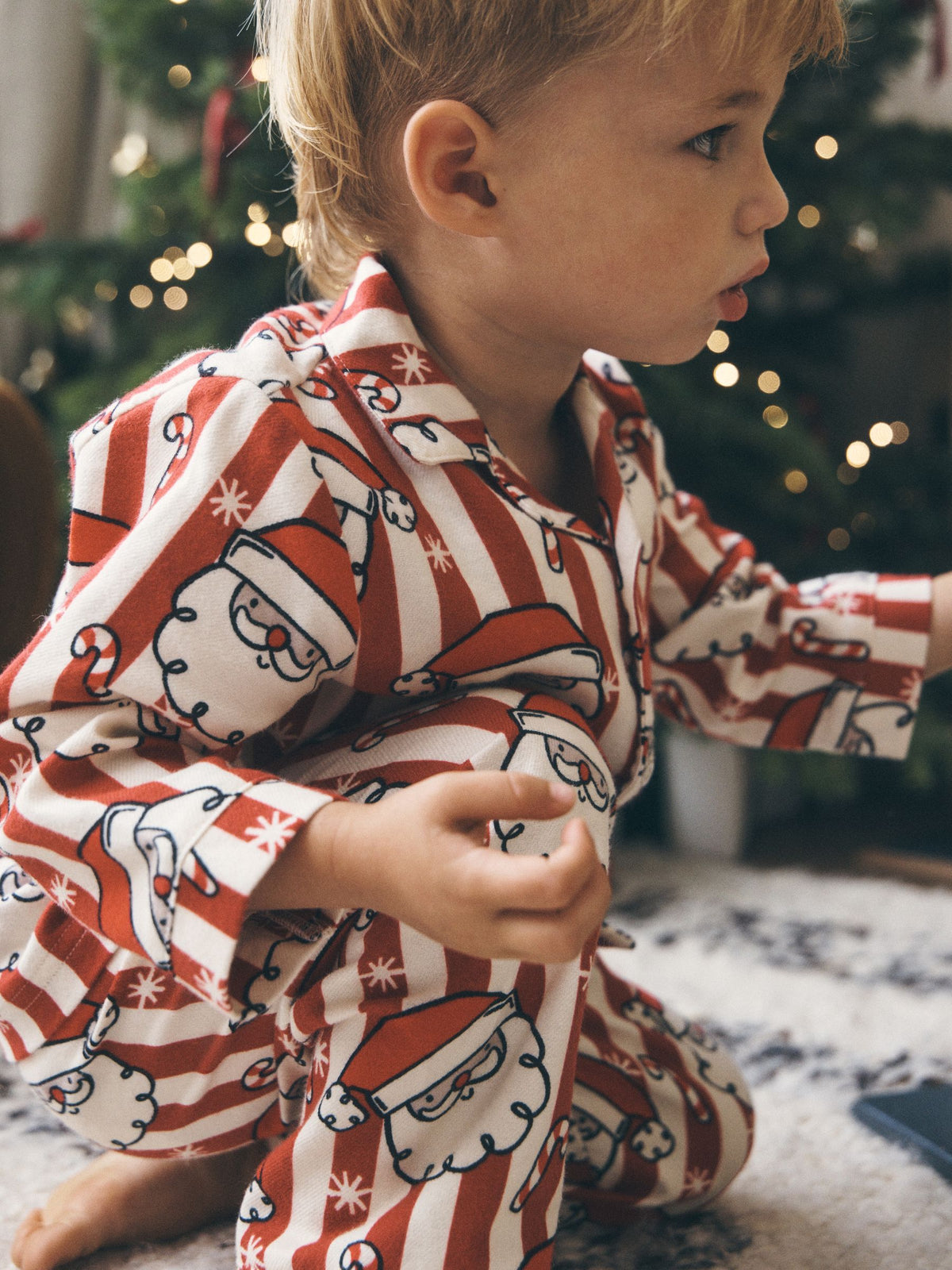 Red/White Santa Stripe Christmas Pyjamas (9mths-10yrs) - image 3