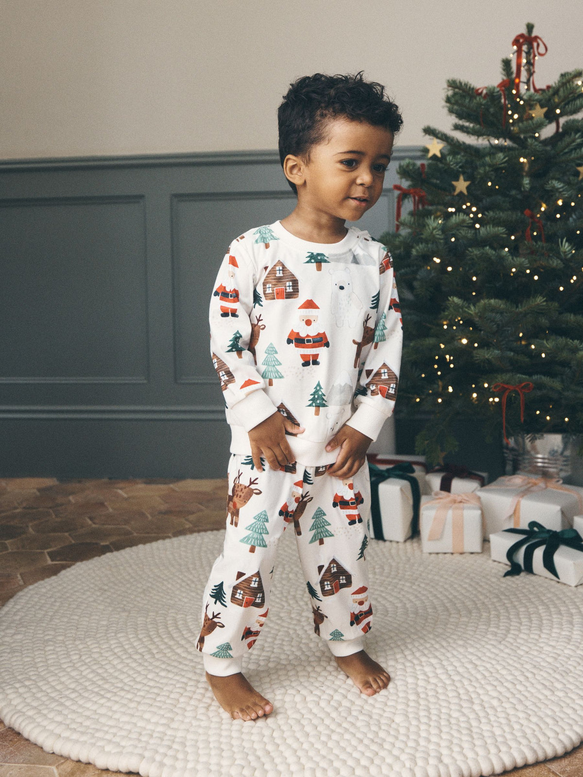 Cream All Over Scene Christmas Pyjamas (9mths-10yrs) - image 1