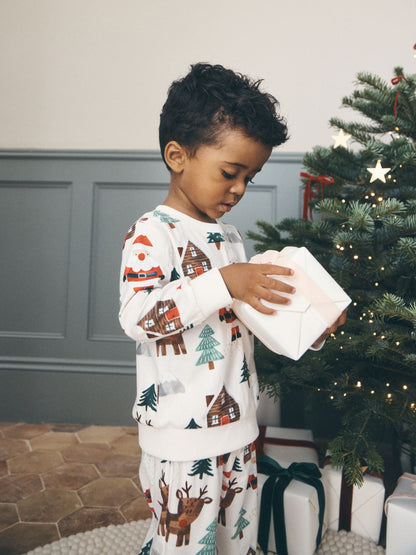 Cream All Over Scene Christmas Pyjamas (9mths-10yrs) - image 2