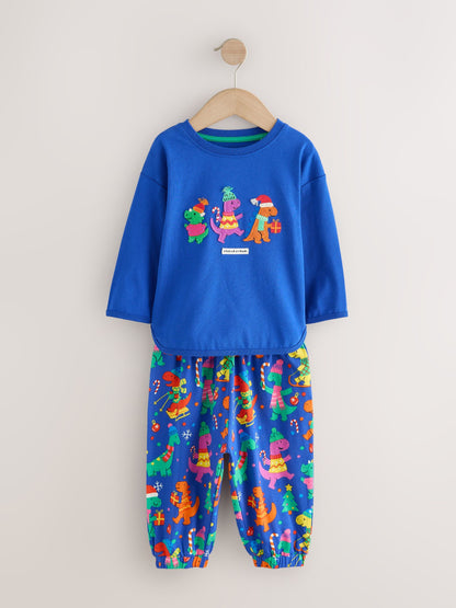 Dsiney Kidz - Blue Dino Christmas Pyjamas (9mths-12yrs) image 1