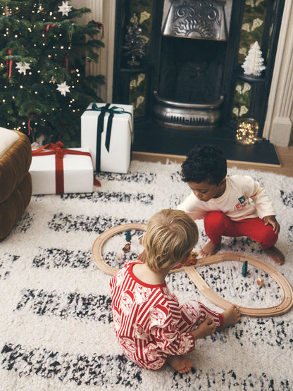 Red/White Santa Stripe Christmas Pyjamas 2 Pack (9mths-10yrs) - image 2