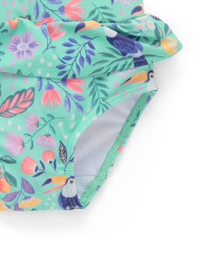 Purebaby Green Printed Long Sleeve Rashie Swim Set image 4