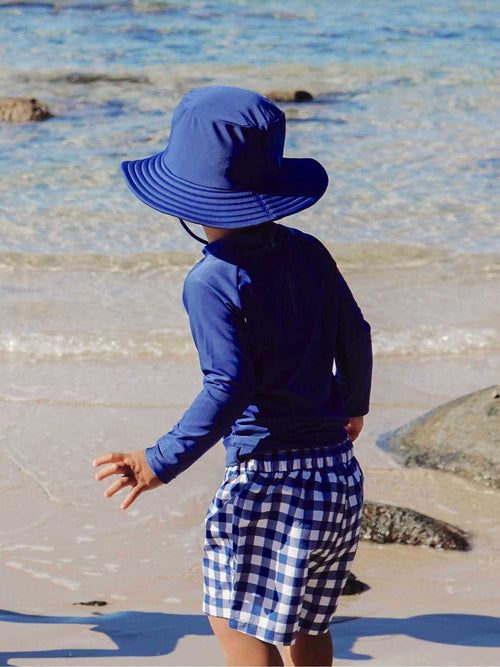 Purebaby Blue Broad Brim Swim Hat image 1