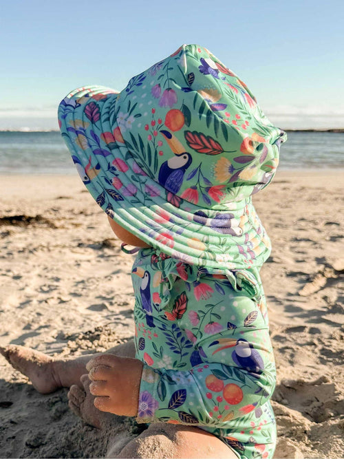 Purebaby Green Broad Brim Swim Hat image 1
