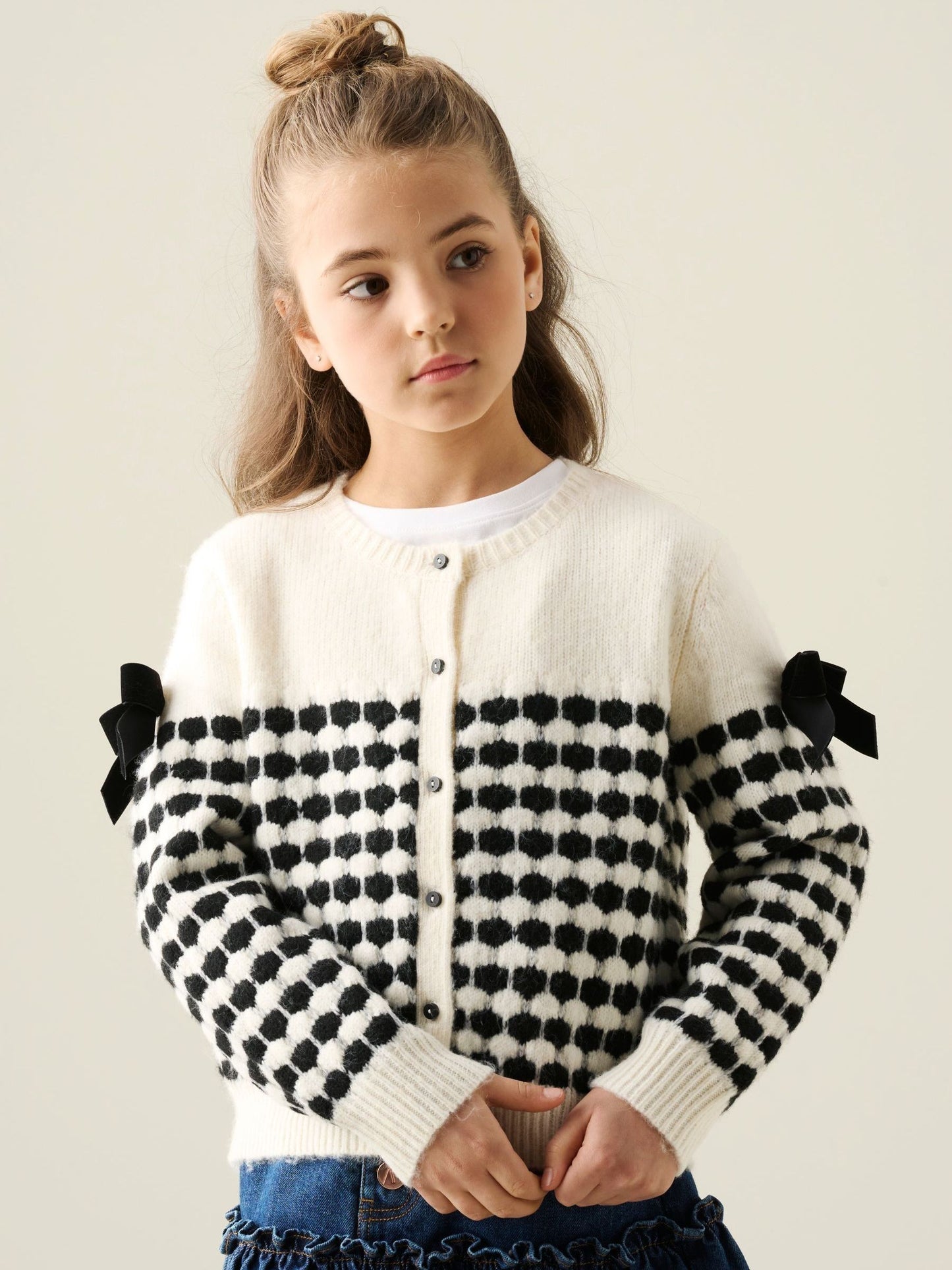 Dsiney Kidz - Angel & Rocket Cream Nina Bow Detail Cardigan image 1