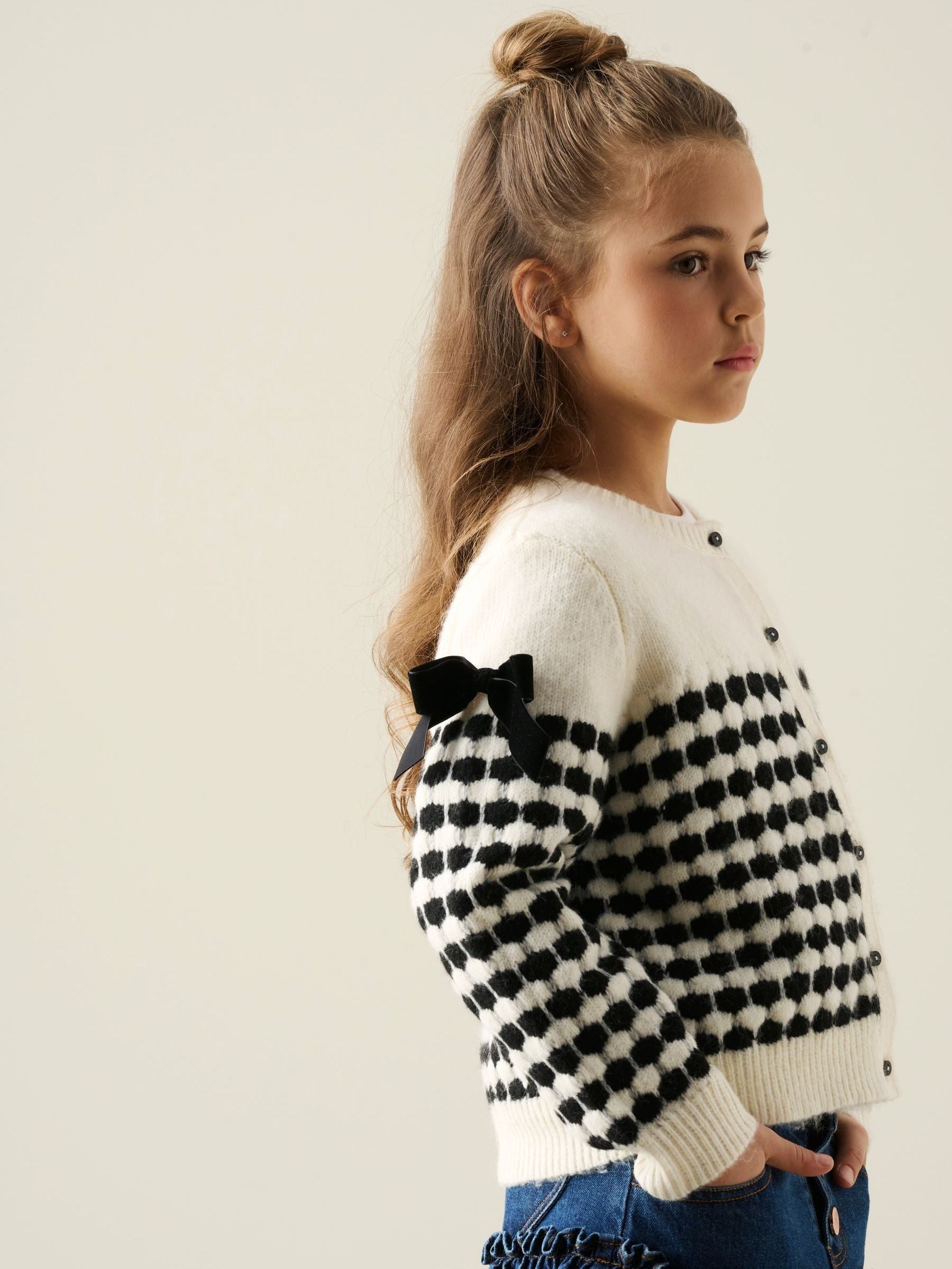 Dsiney Kidz - Angel & Rocket Cream Nina Bow Detail Cardigan image 2