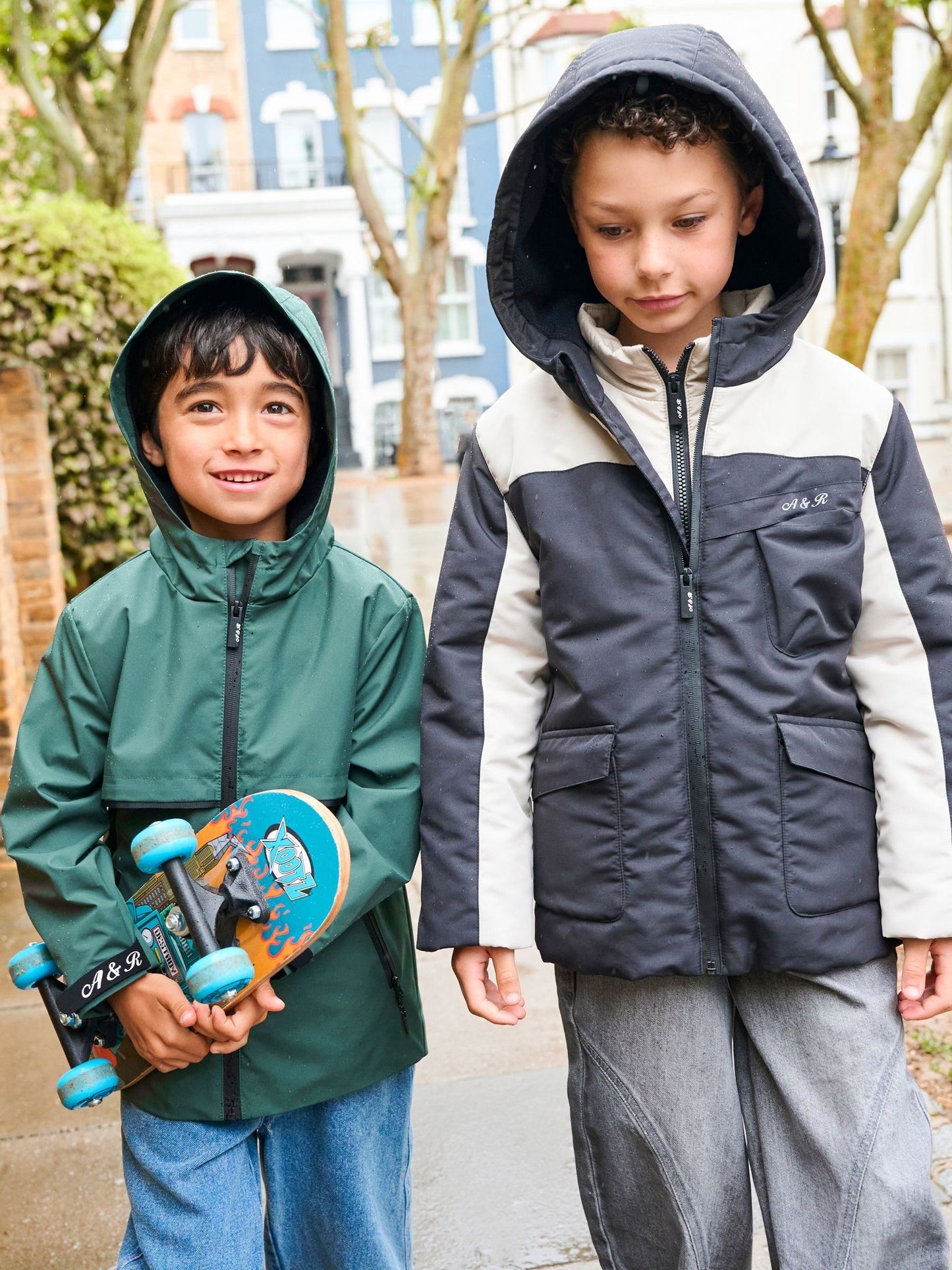 Dsiney Kidz - Angel & Rocket Black Samuel Colour Block Fleece Lined Coat image 2