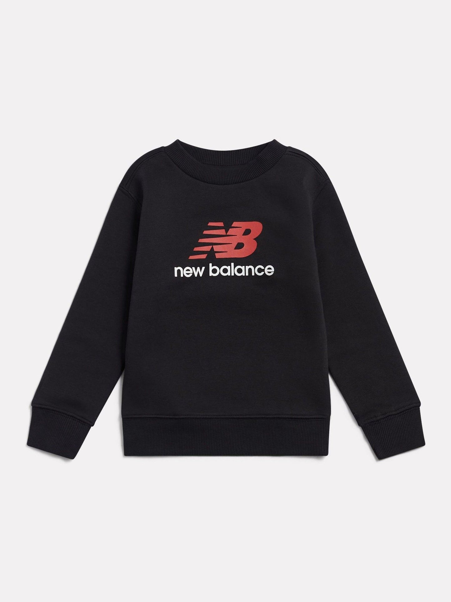 Dsiney Kidz - New Balance Black Stacked Logo Brushback Crew Neck Sweatshirt image 1
