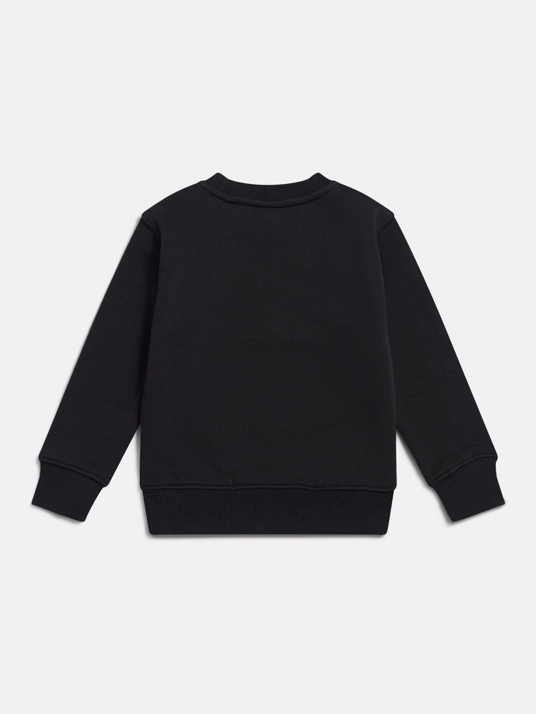 Dsiney Kidz - New Balance Black Stacked Logo Brushback Crew Neck Sweatshirt image 2