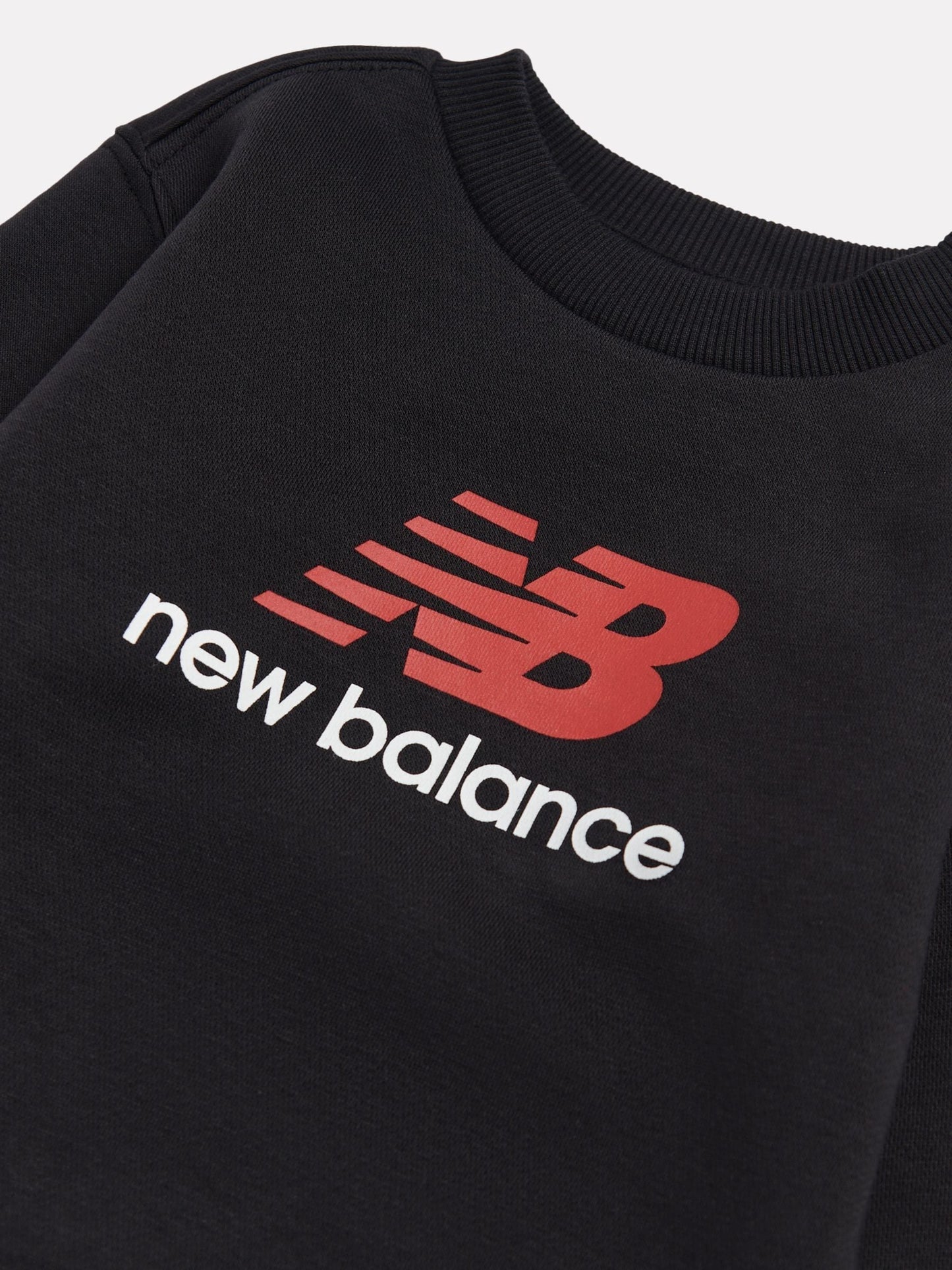 Dsiney Kidz - New Balance Black Stacked Logo Brushback Crew Neck Sweatshirt image 3