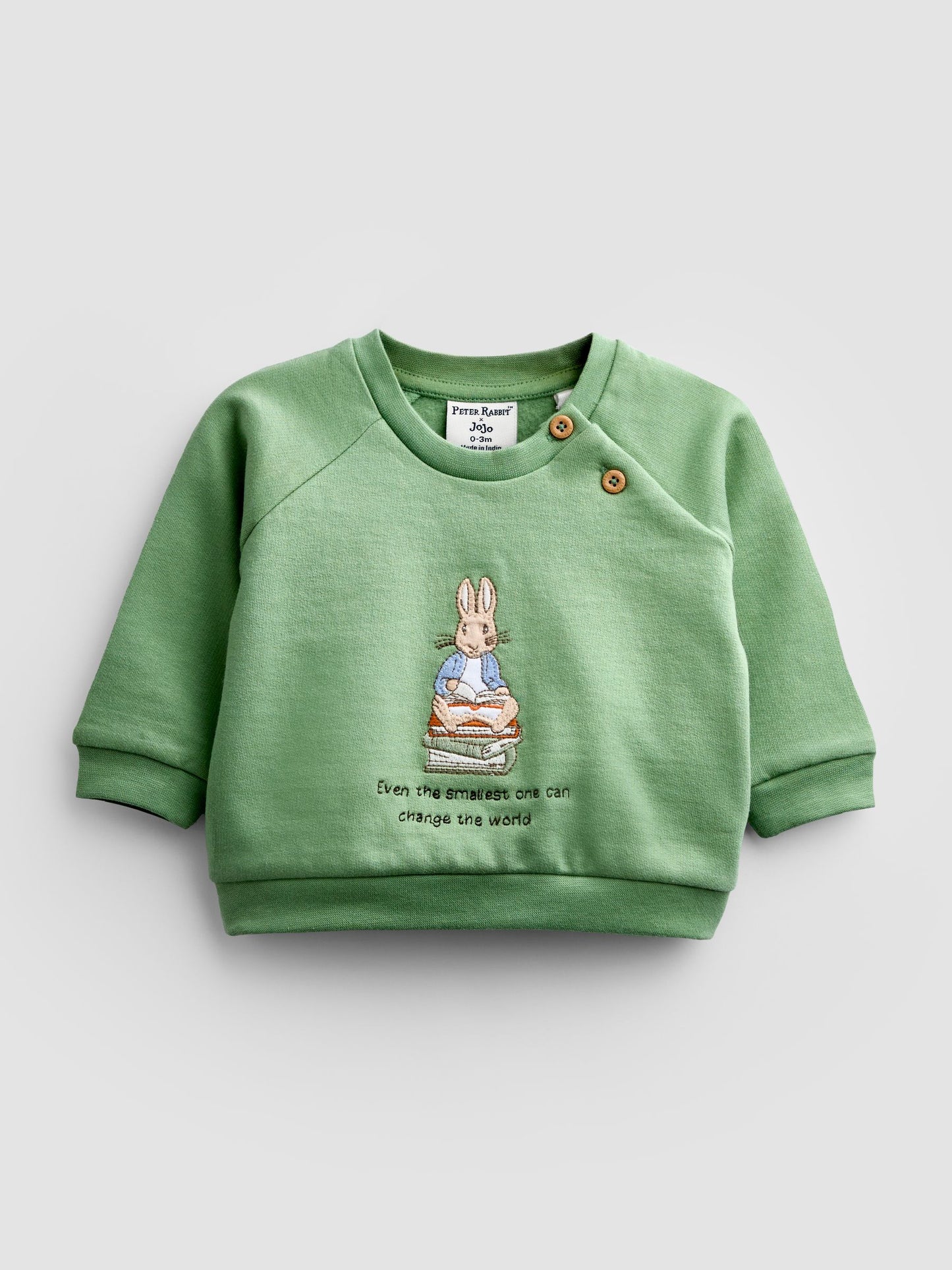 Dsiney Kidz - JoJo Maman Bébé Green Peter Rabbit™ Sweatshirt & Leggings Set image 2