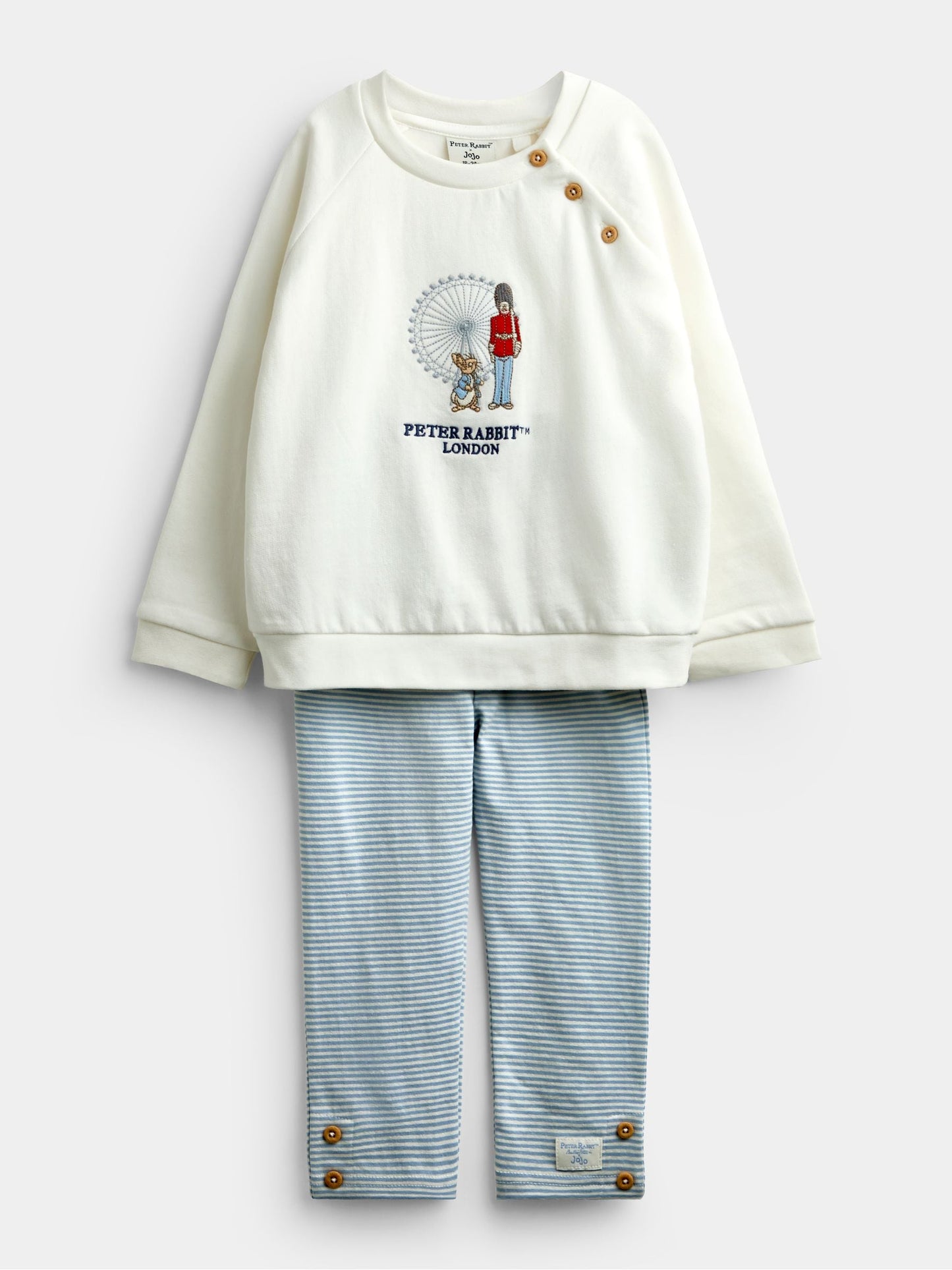 Dsiney Kidz - Jojo Maman Bébé Cream Peter Rabbit™ London 2-Piece Sweatshirt & Leggings Set image 3