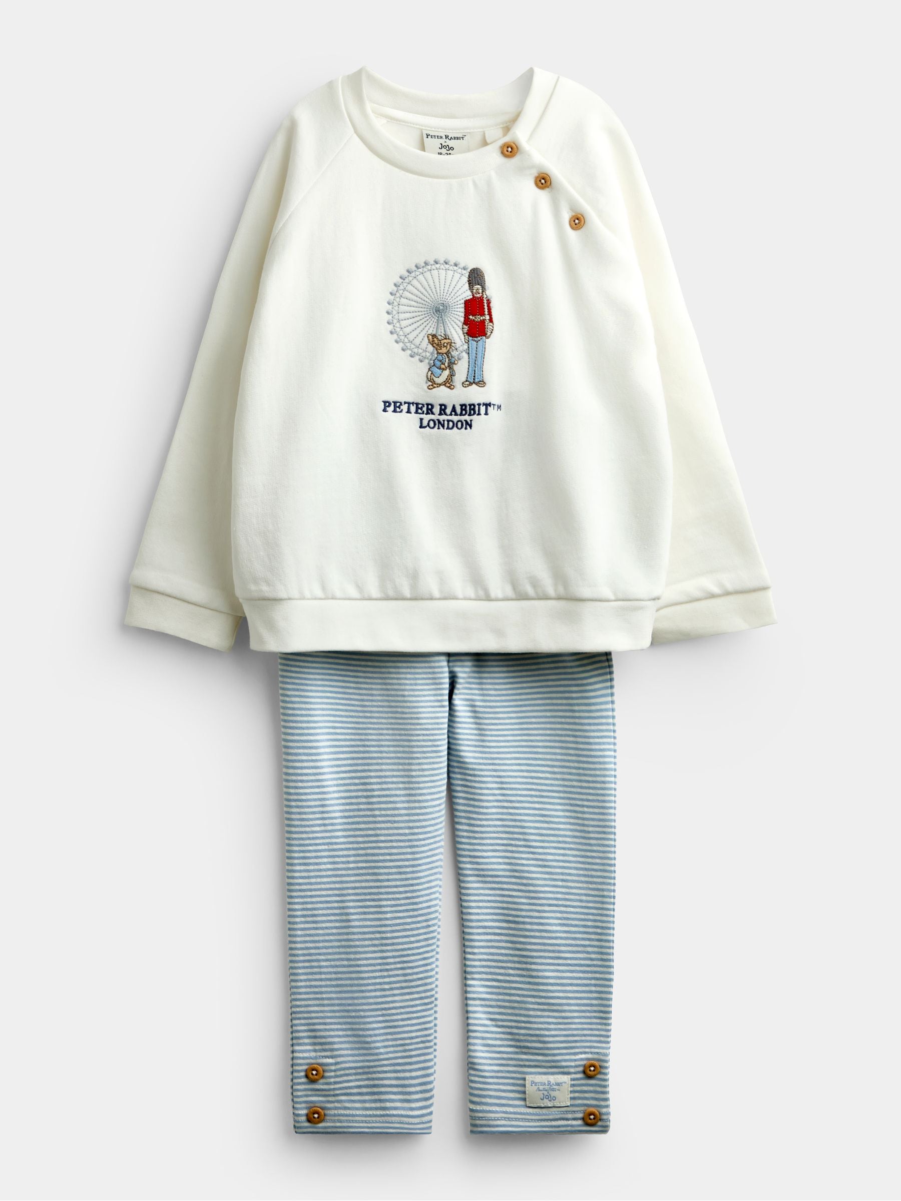 Dsiney Kidz - Jojo Maman Bébé Cream Peter Rabbit™ London 2-Piece Sweatshirt & Leggings Set image 3