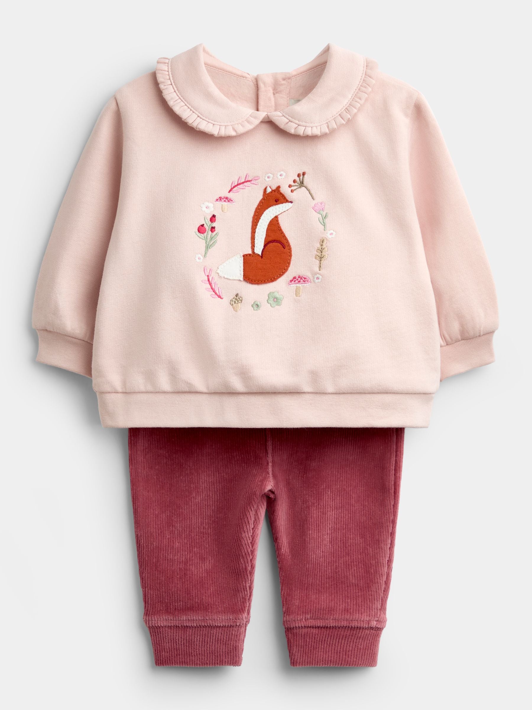 Dsiney Kidz - Jojo Maman Bébé Rose Pink Fox Sweatshirt & Leggings Set image 1