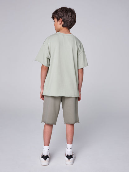 Dsiney Kidz - smALLSAINTS Green Biggy Oversized T-Shirt and Sweat Shorts Set image 5
