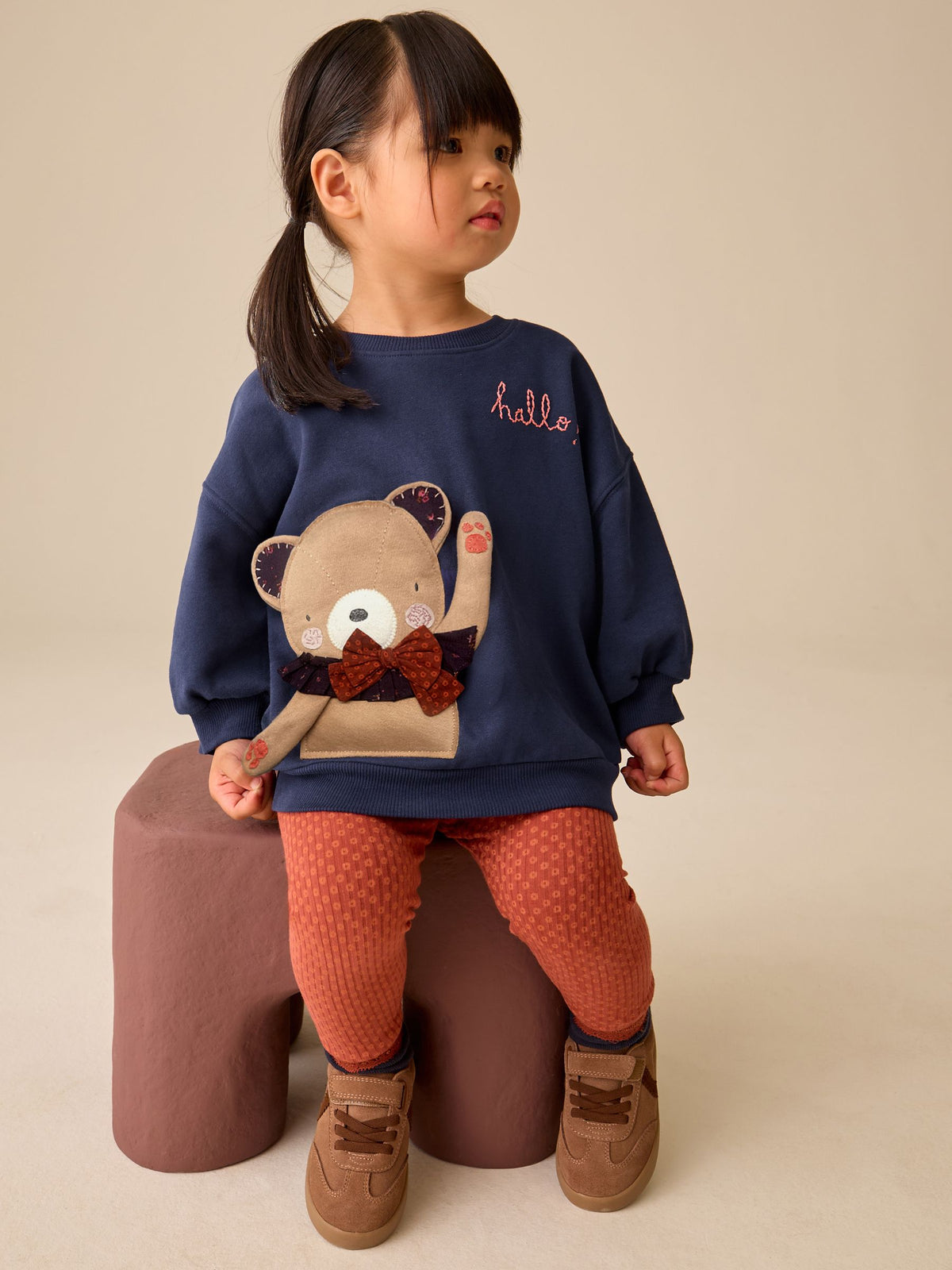 Navy Bear Sweatshirt and Leggings Set (3mths-7yrs) - image 2