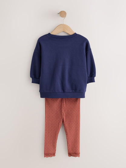 Navy Bear Sweatshirt and Leggings Set (3mths-7yrs) - image 7