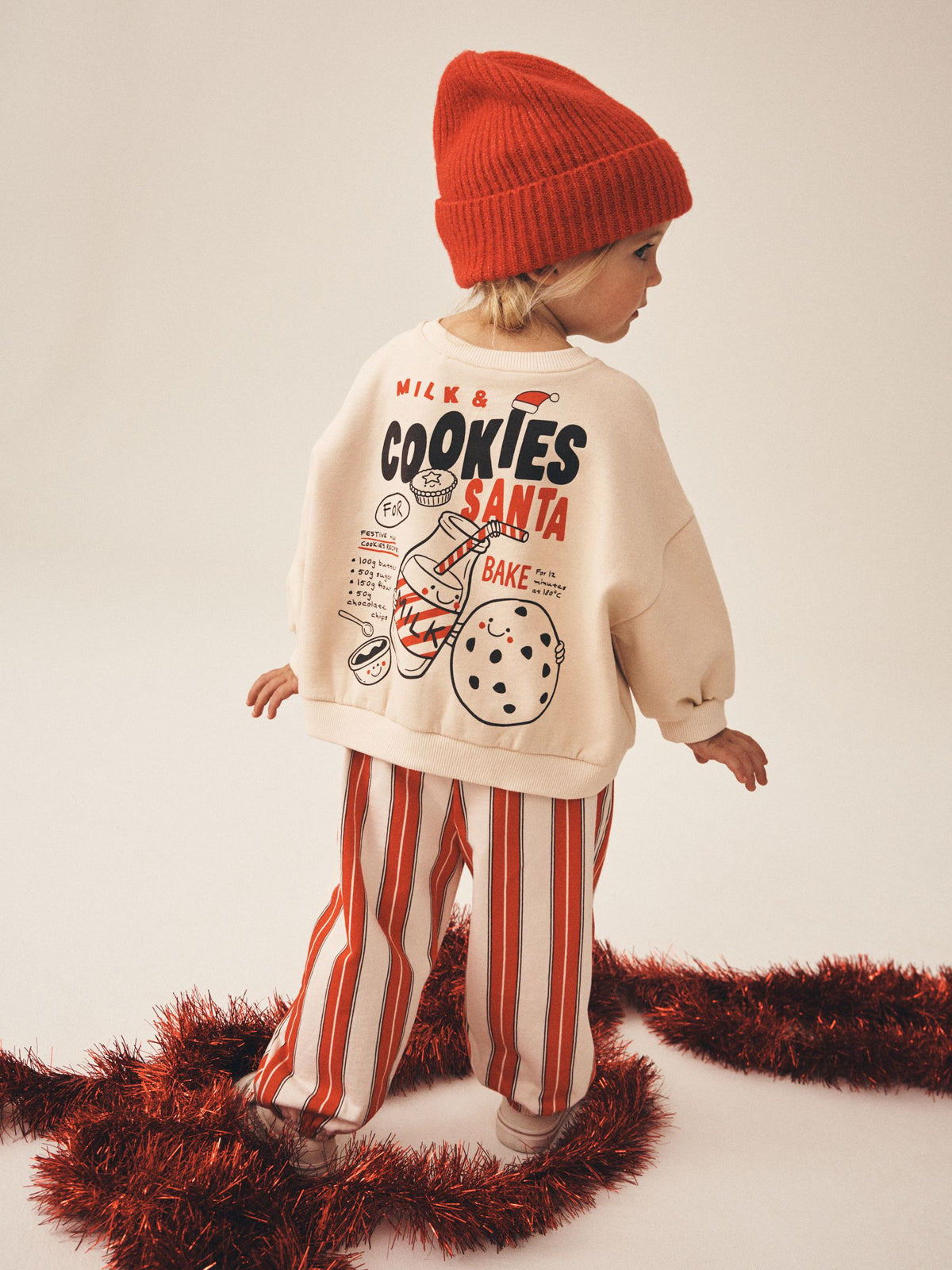 Cream/Red Christmas Cookie Sweatshirt and Barrel Leg Set (3mths-7yrs) - image 1