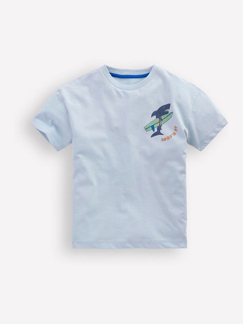 Boden Blue Front & Back Graphic T-Shirt image 1