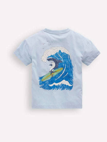 Boden Blue Front & Back Graphic T-Shirt image 2