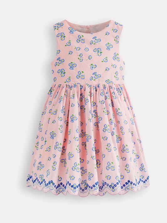 Boden Pink Broderie Back Detail Dress image 1