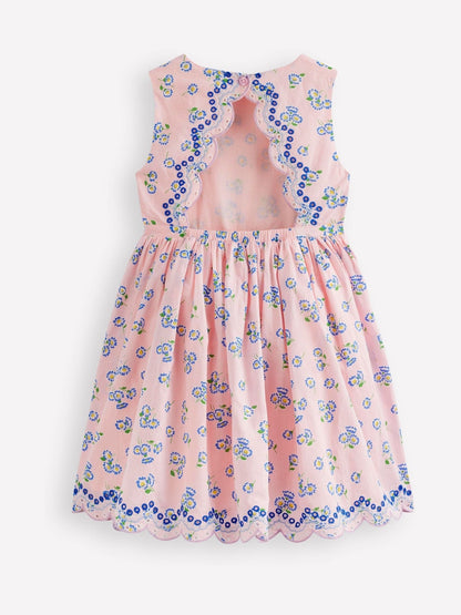 Boden Pink Broderie Back Detail Dress image 2