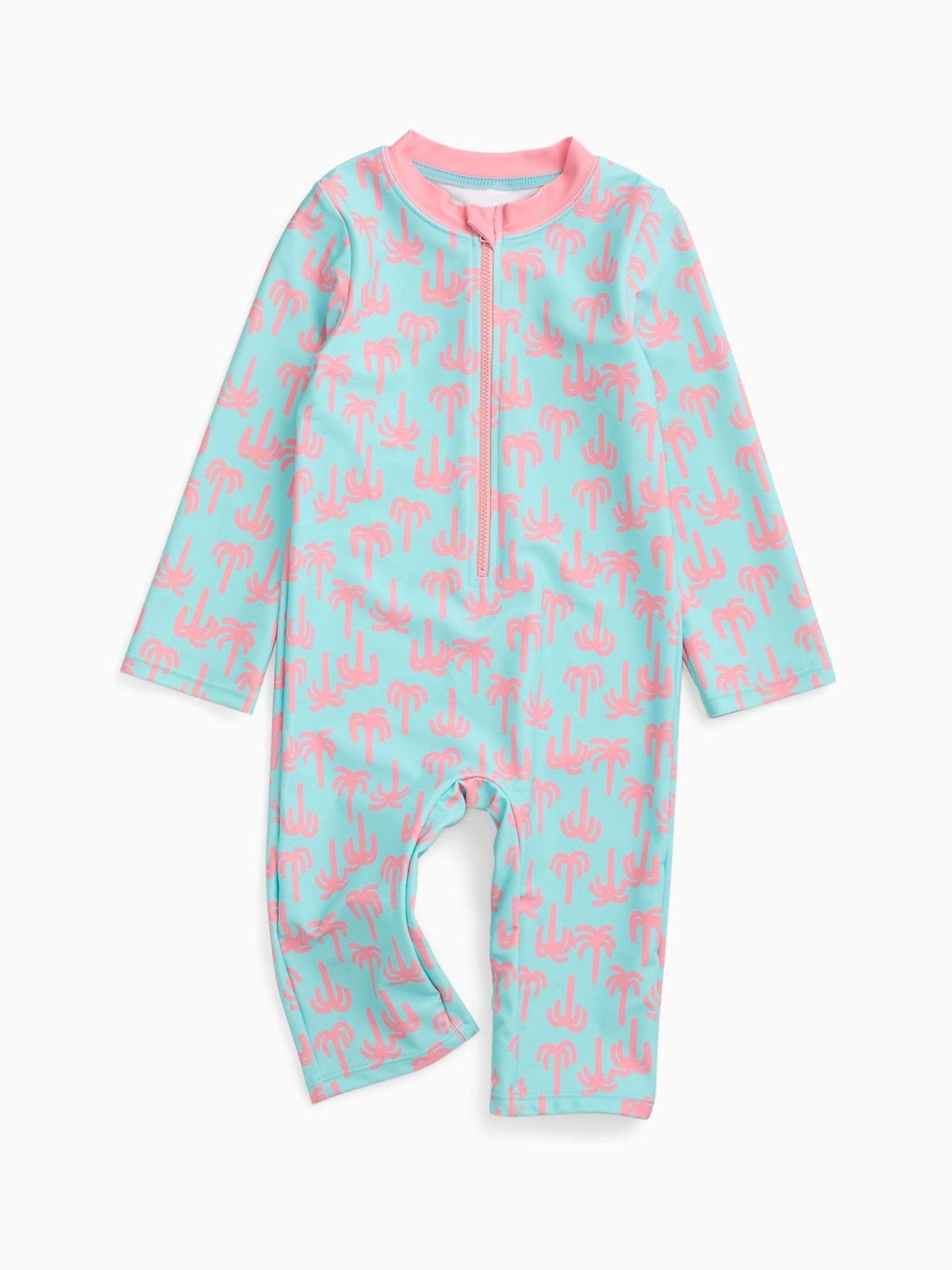 KIDLY by MORI Blue Front Zip Sunsafe Swimsuit image 5