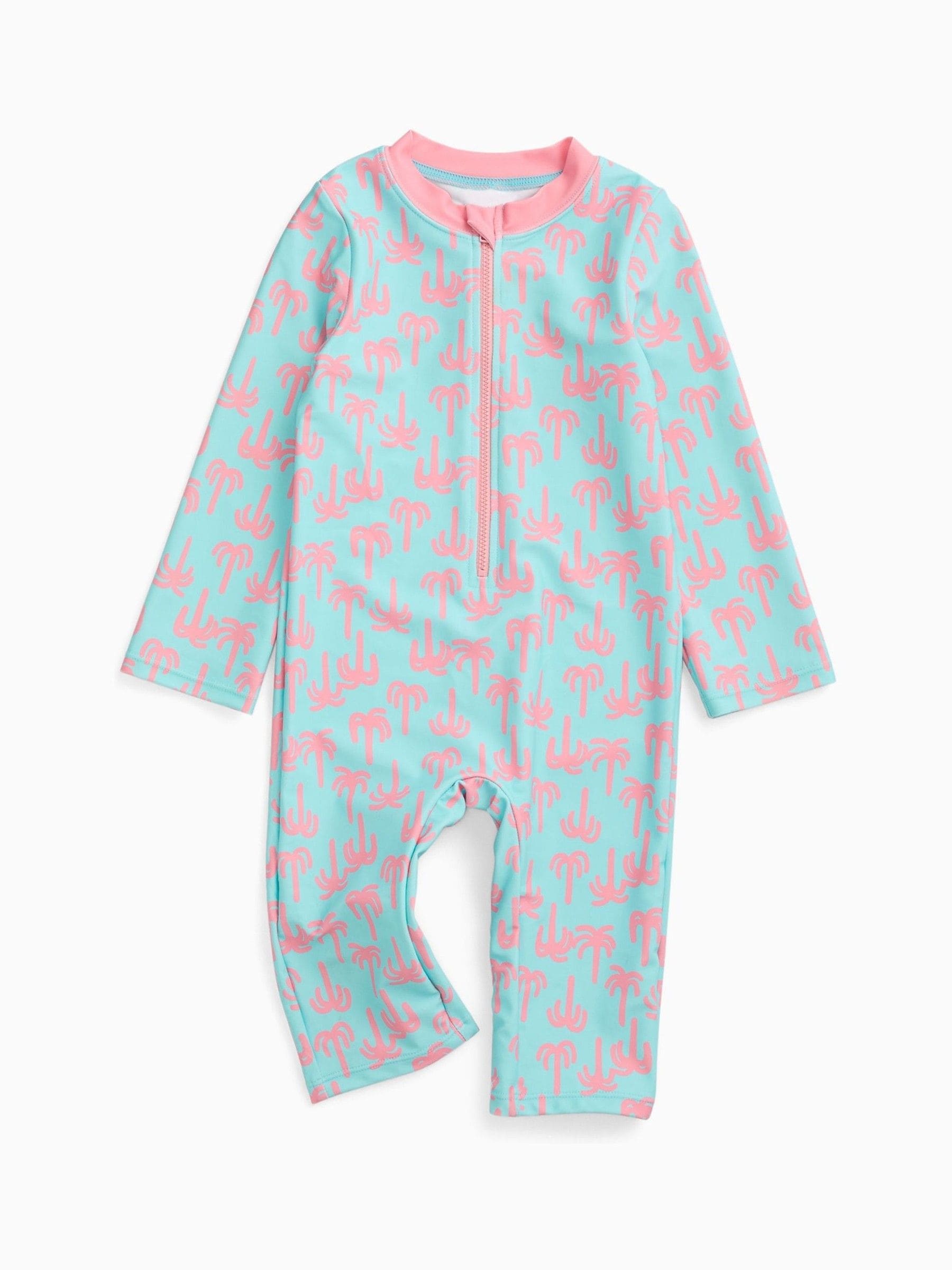 KIDLY by MORI Blue Front Zip Sunsafe Swimsuit image 5