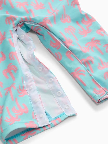 KIDLY by MORI Blue Front Zip Sunsafe Swimsuit image 6