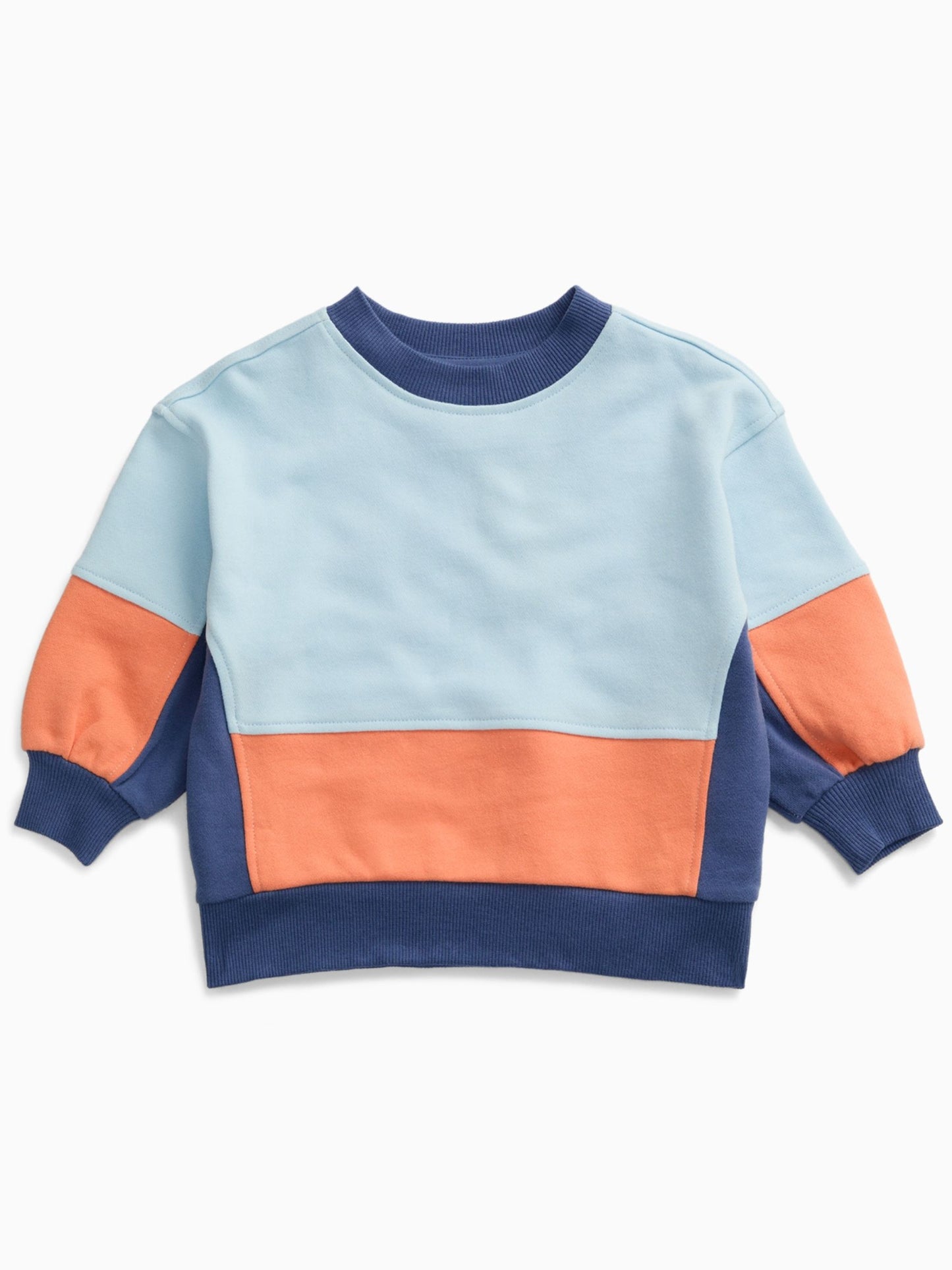 Dsiney Kidz - KIDLY by MORI Orange Colourblock Soft Cotton Oversized Sweatshirt image 4