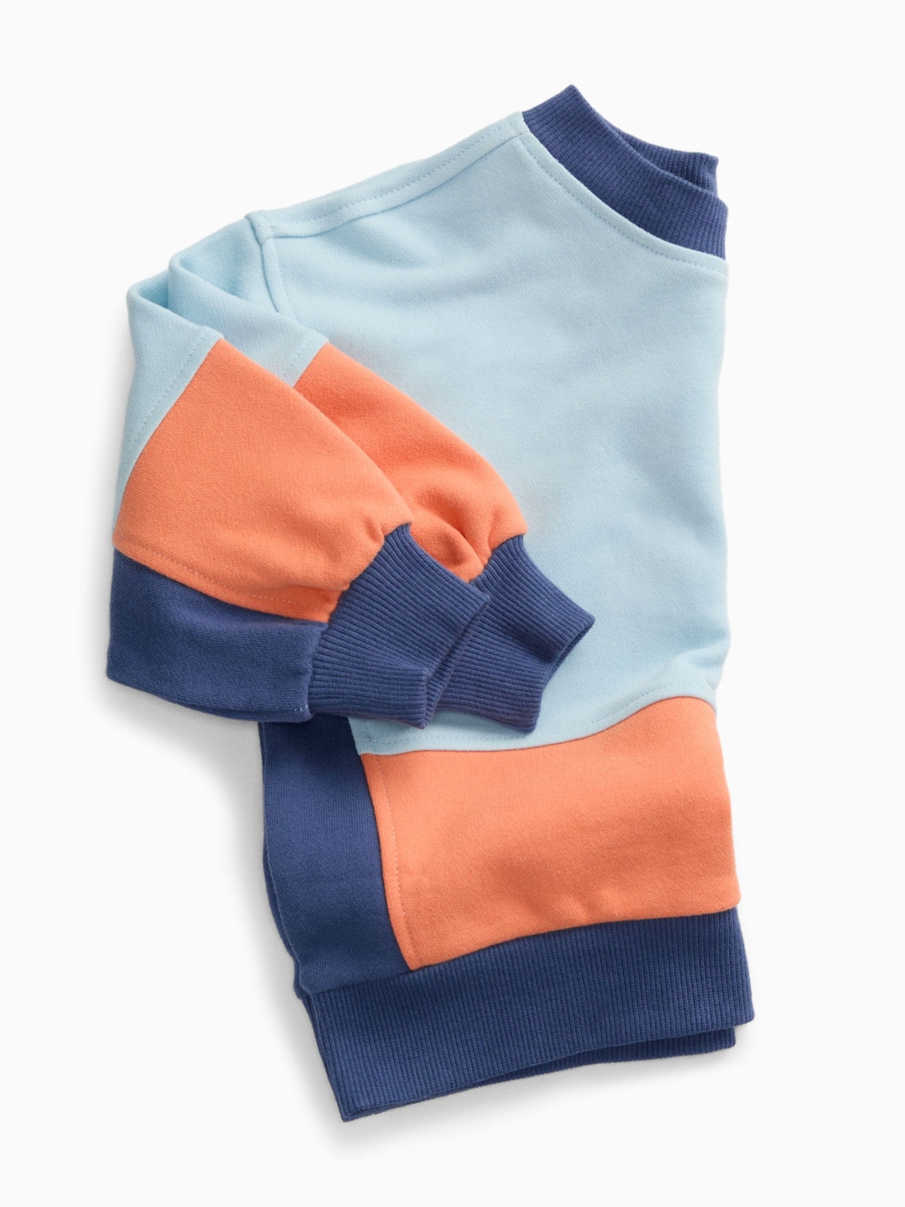 Dsiney Kidz - KIDLY by MORI Orange Colourblock Soft Cotton Oversized Sweatshirt image 5