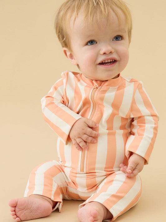 KIDLY by MORI Orange Front Zip Sunsafe Swimsuit image 1