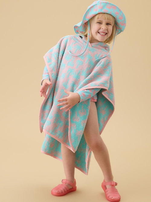 Dsiney Kidz - KIDLY by MORI Blue Palm Tree Reversible Hooded Beach/Pool Towel image 1